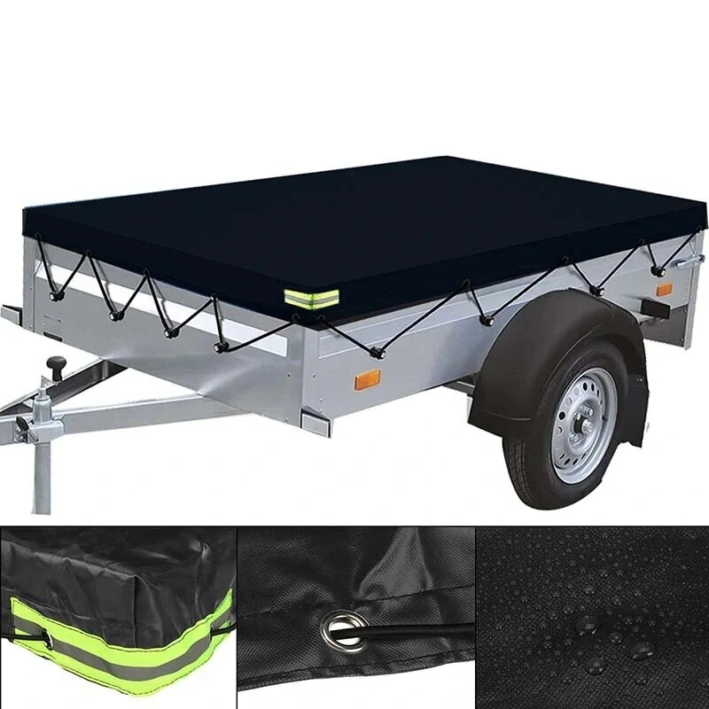 210-260cm 600D PVC Waterproof Trailer Cover Auto Roof Tent Heavy Duty Dustproof Protector Cover Travel Camping Canopy (image for) 210-260cm 600D PVC Waterproof Trailer Cover Auto Roof Tent Heavy Duty Dustproof Protector Cover Travel Camping Canopy