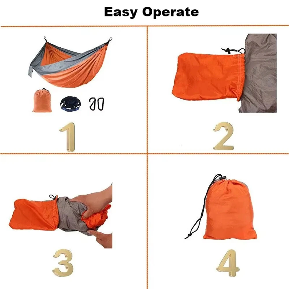 (image for) IPRee Portable Parachute Hammock 270x140cm Camping Survival Outdoor Indoor Hammock for Backyard Patio Hiking Travel